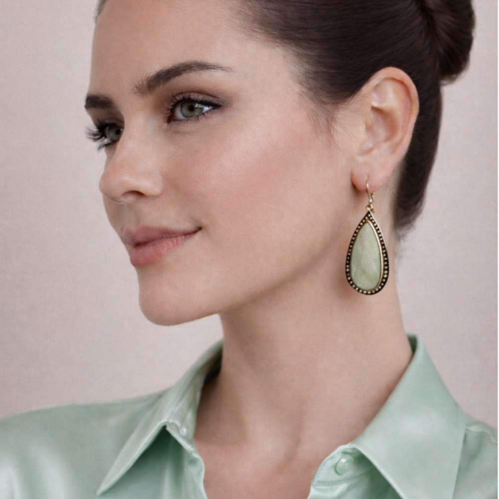 Sea foam Green Teardrop Earrings